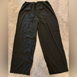 Kathie Lee Collection Vintage Gauze Tie Waist Wide Leg Pants Size XL Black